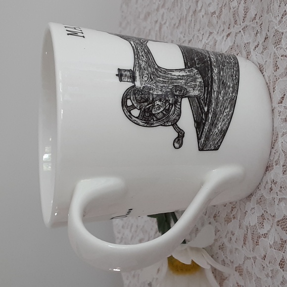 Queens by Churchill ABOUT TIME Sewing Machine Fine Bone China Cup 10 oz - Picture 3 of 7
